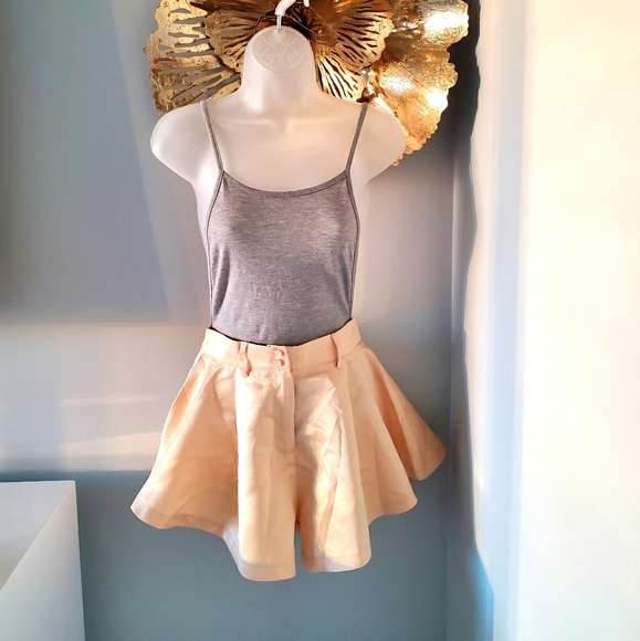 ASOS flared swing gold high waisted trouser shorts - Picture 2 of 3